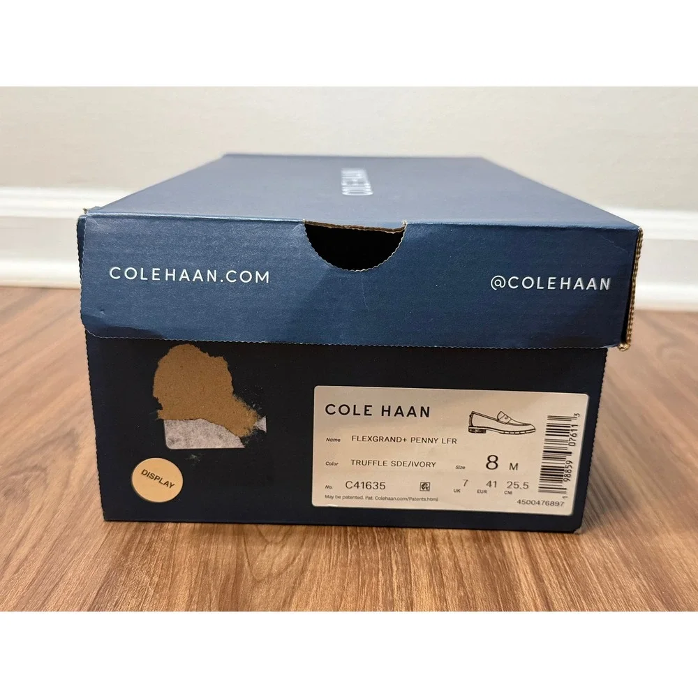 Cole Haan FlexGrand+ Penny Loafers Truffle Brown Suede Shoes (C41635) Sz 8